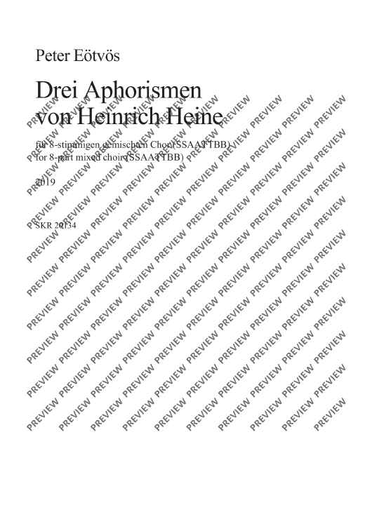 Drei Aphorismen - Choral Score
