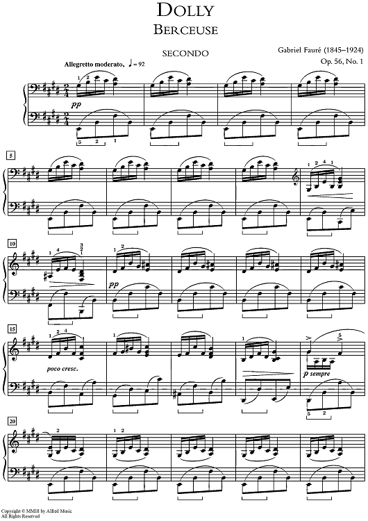 Berceuse - from Dolly Suite, Opus 56