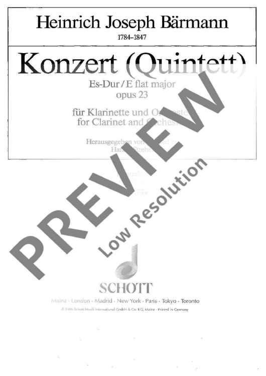 Concert (Quintet) Eb major - Double Bass