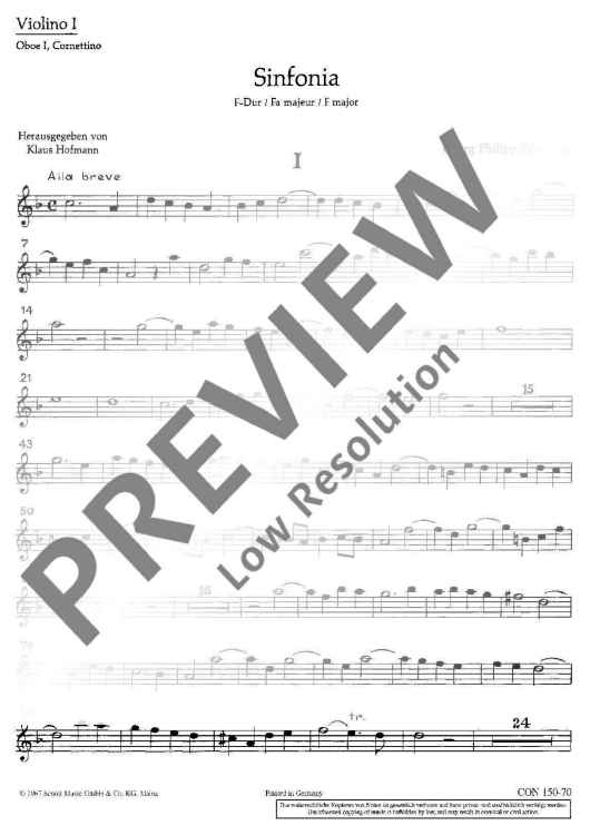 Sinfonia F Major - Violin I Rip.