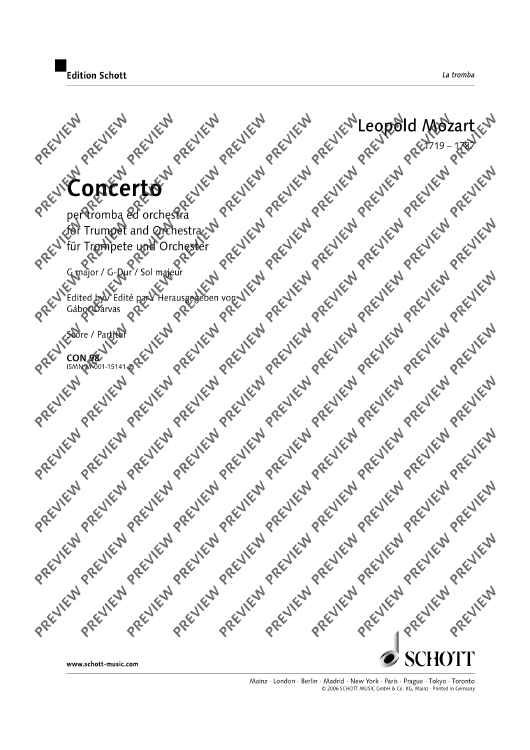 Concerto G-Dur in G major - Score