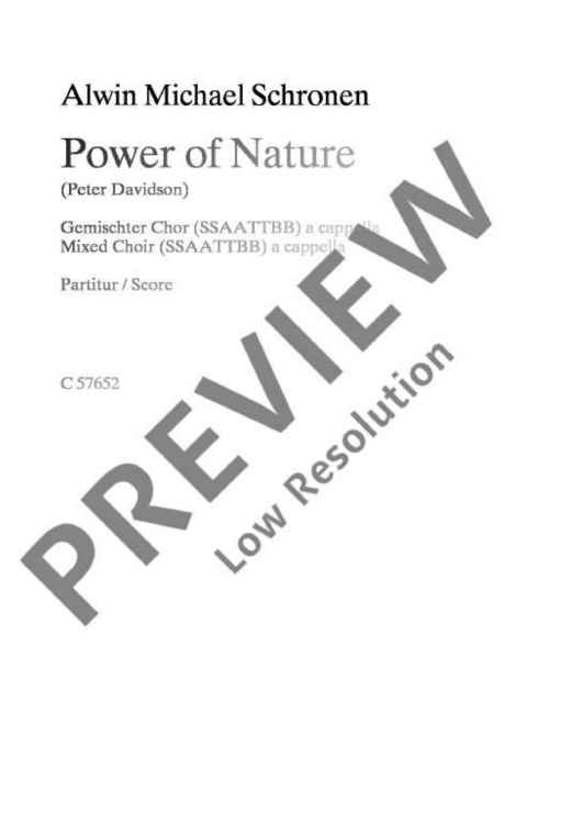 Power of Nature - Choral Score
