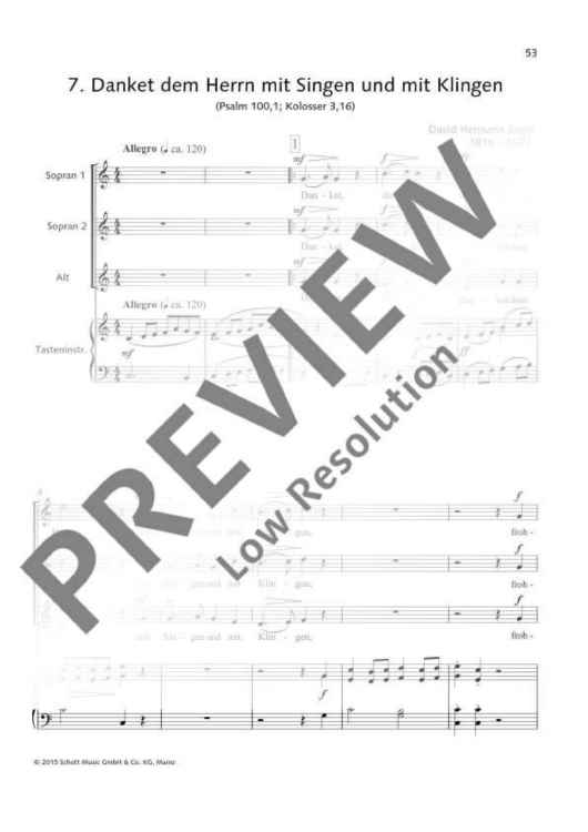 Danket dem Herrn mit Singen und mit Klingen