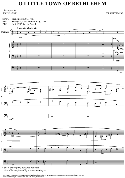 O Little Town Of Bethtlehem