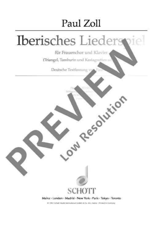 Iberisches Liederspiel - Score