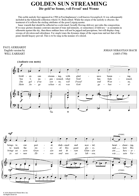 Golden Sun Streaming (Die gold'ne Sonne, voll Freud' und Wonne)