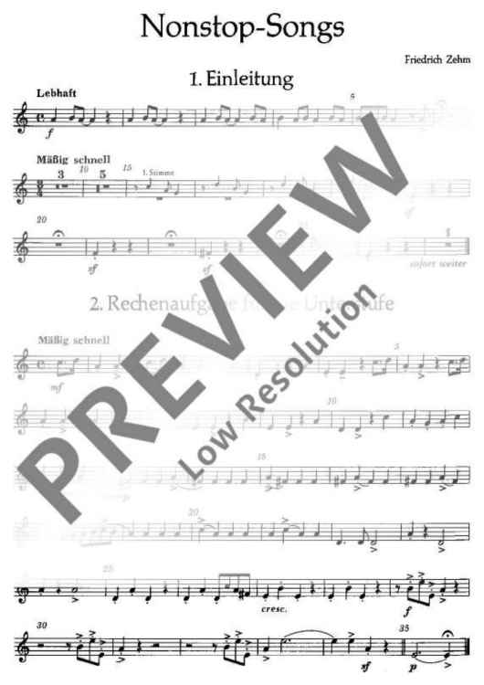 Nonstop-Songs - 4th Part In Bb (treble Clef)