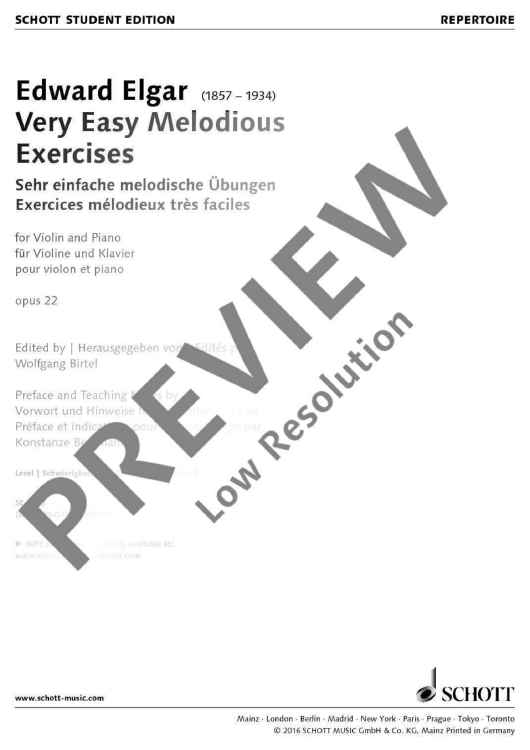 Very easy melodious exercises - Score and Parts