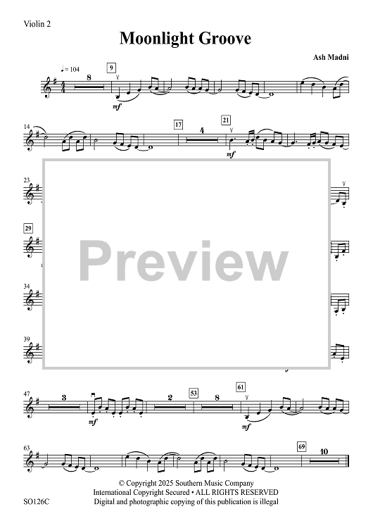 Moonlight Groove - Violin 2