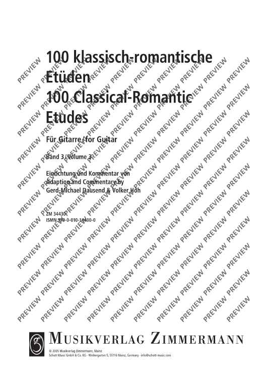 100 Classical and Romantical Études