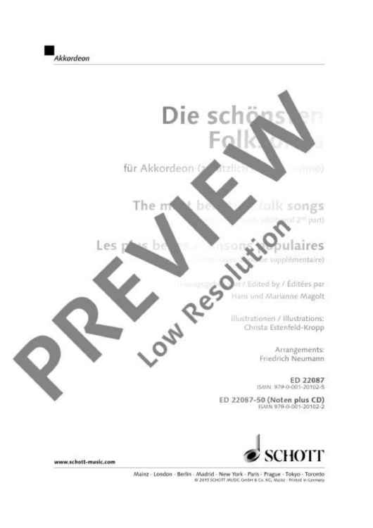 The most beautiful folk songs - Performing Score