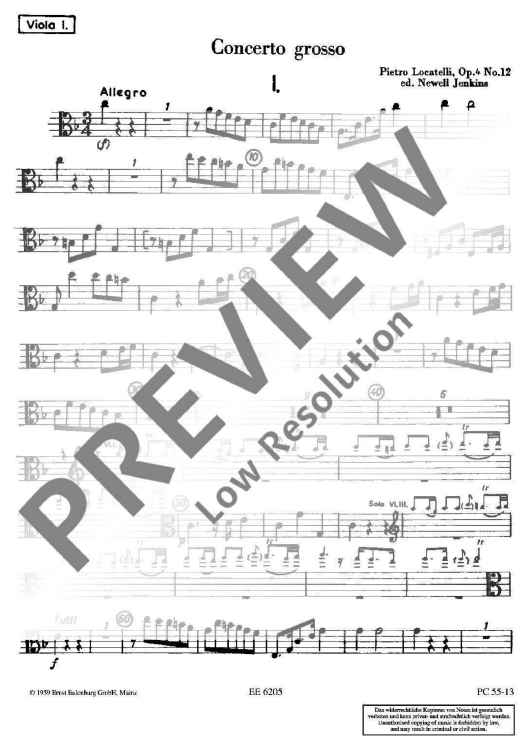 Concerto grosso F major - Viola I