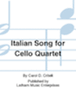Italian Song for Cello Quartet - Score