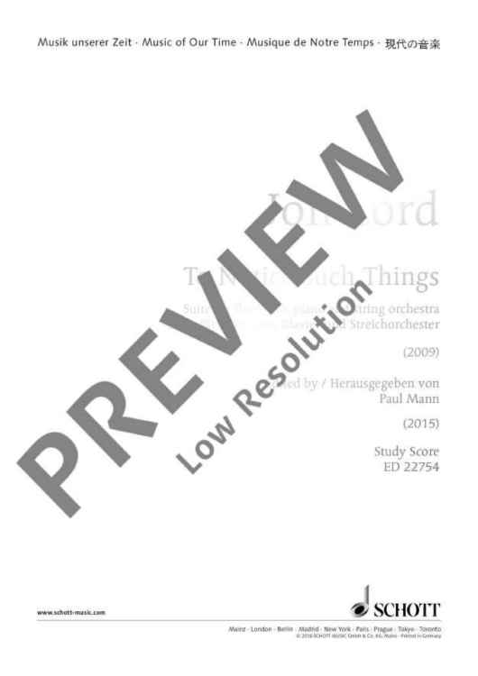 To Notice Such Things - Full Score