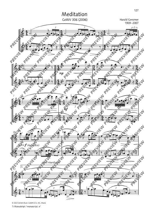 Meditation - Performing Score