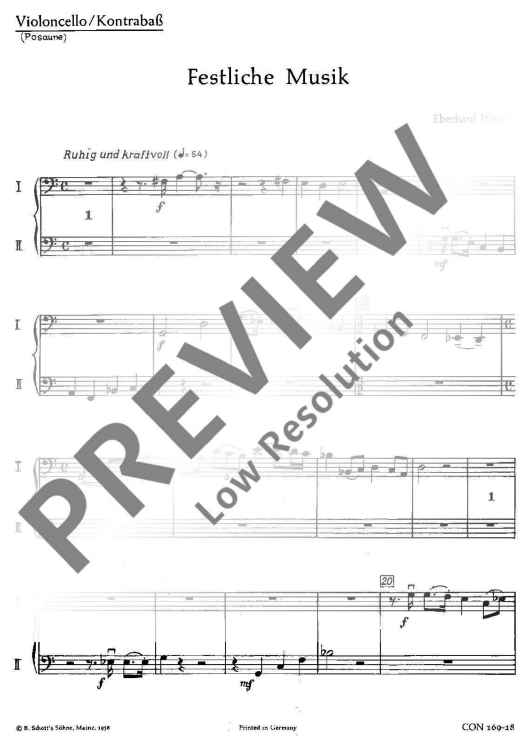 Festliche Musik - Violoncello / Double Bass