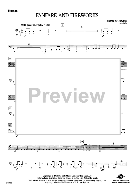 Fanfare and Fireworks - Opt. Timpani