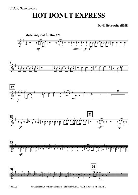 Hot Donut Express - Eb Alto Saxophone 2