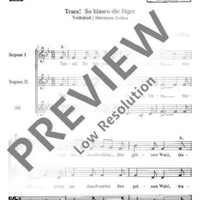 Trara! So blasen die Jäger - Choral Score