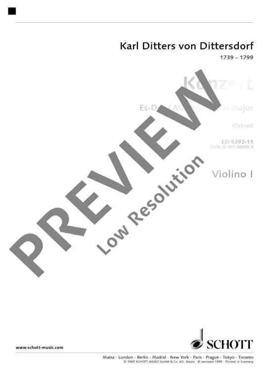 Concerto Eb Major - Violin I