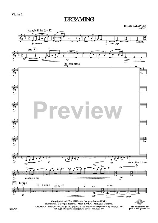 Dreaming - Violin 1