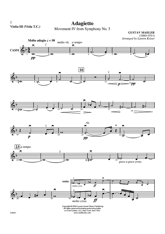 Adagietto - Violin 3