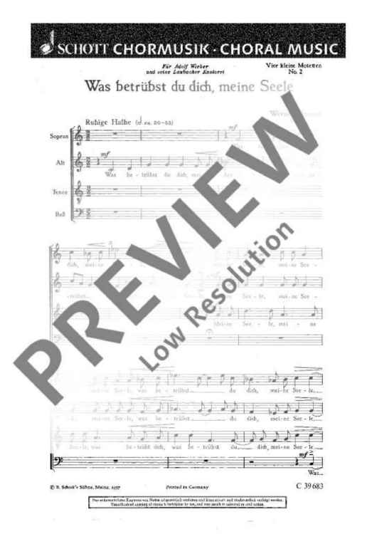 Vier kleine Motetten - Choral Score
