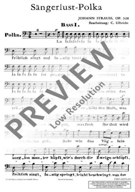 Sängerlust-Polka - Bass I