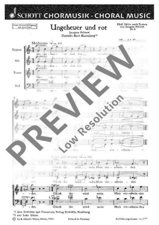 Fünf Chöre - Choral Score