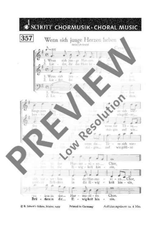 Wenn sich junge Herzen heben - Choral Score