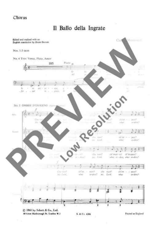 Il Ballo delle Ingrate - Choral Score