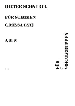 Für Stimmen (... missa est) - Score