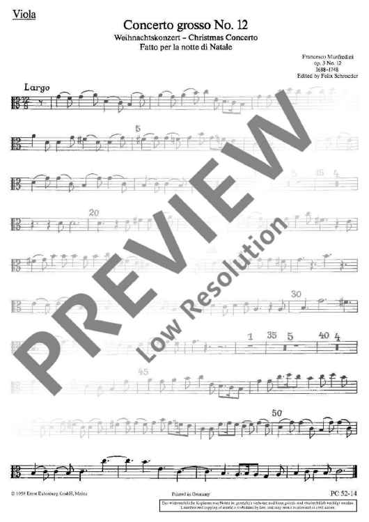 Concerto grosso C Major - Viola