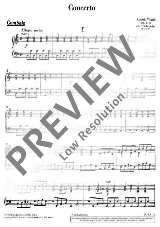 Concerto grosso C Major - Harpsichord