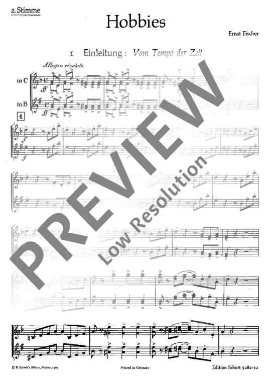 Hobbies - 2nd Part In C And Eb