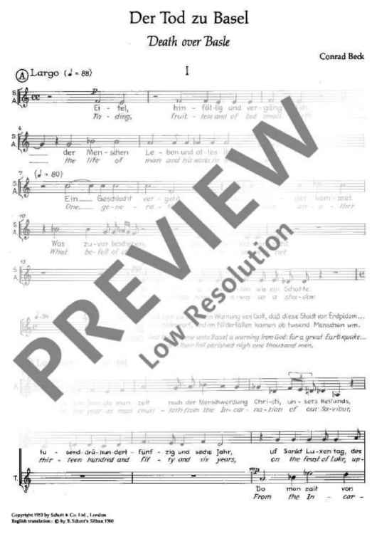 Der Tod zu Basel - Choral Score