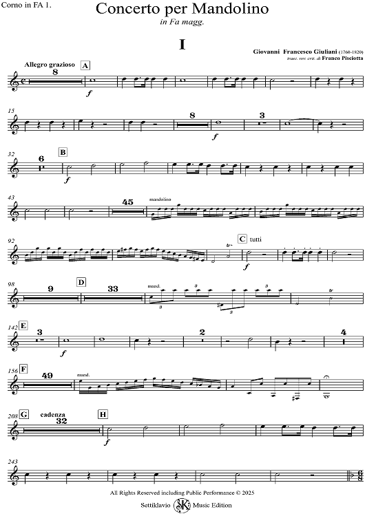 Concerto for Mandolin and Orchestra in F major - Horn in F 1