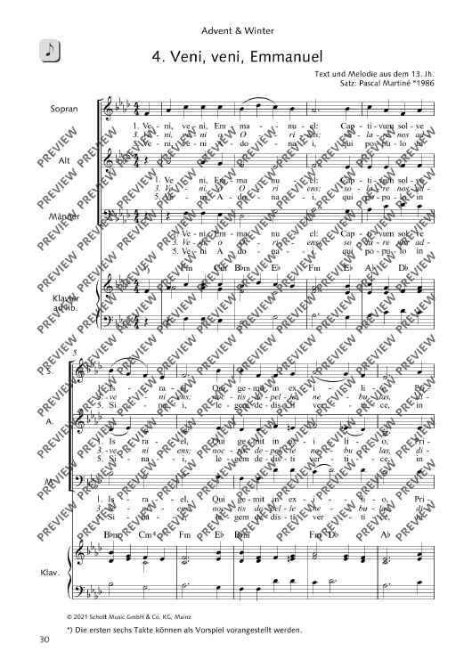 Veni, veni Emmanuel - Score