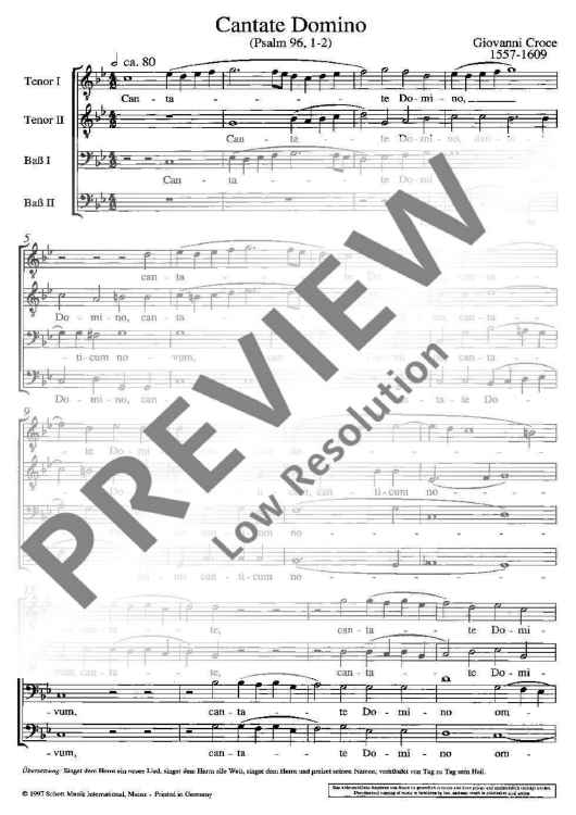Cantate Domino - Choral Score