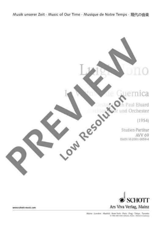 La Victoire de Guernica - Full Score