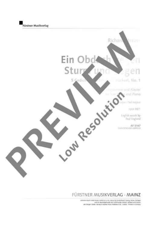 Five Poems by Friedrich Rückert in G major