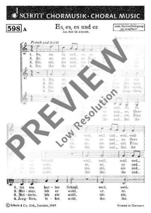 Es, es, es und es / Rosa mystica - Choral Score