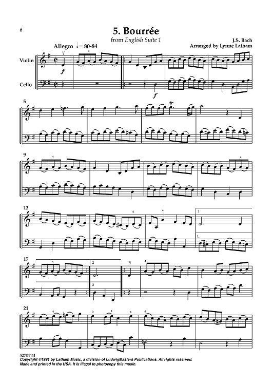 Bourrée from English Suite 1