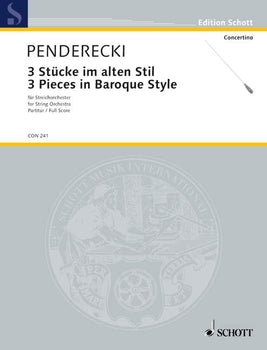 Drei Stücke im alten Stil - Score