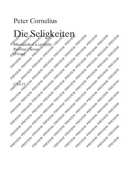Die Seligkeiten - Choral Score