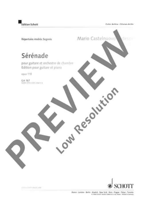 Serenade D minor - Piano Score and Solo Part