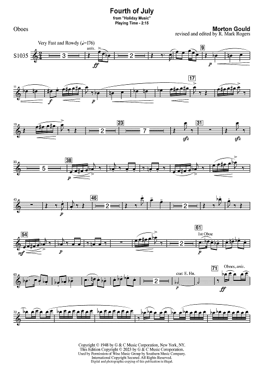 Fourth of July - Oboe 1