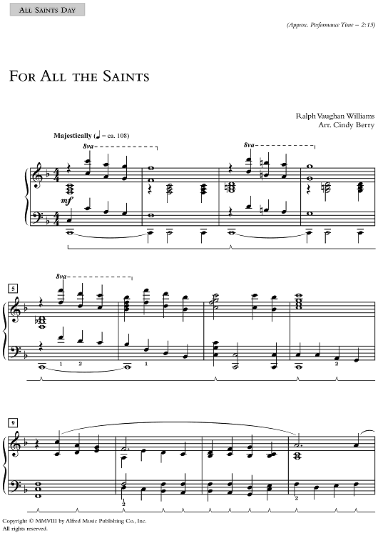 For All the Saints (All Saints Day)