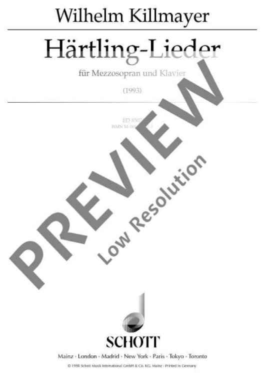 9 Songs to Poems from Peter Härtling