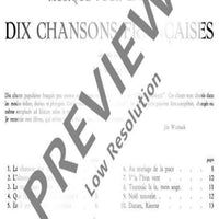 Dix Chansons Françaises - Score